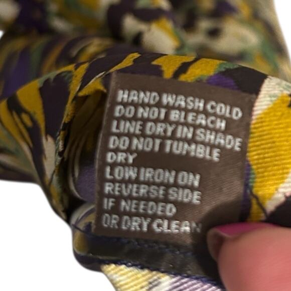 J. McLaughlin Giovanna Silk-Blend Maxi Dress Women's 6 Floral Flutter Sleeve - Picture 8 of 8